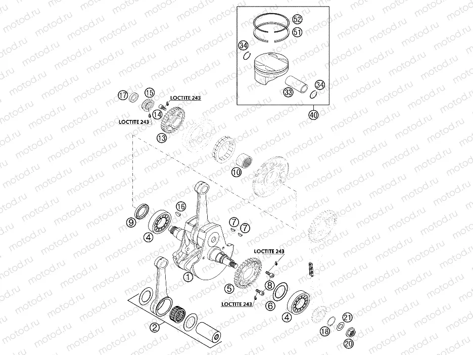 CRANKSHAFT, PISTON