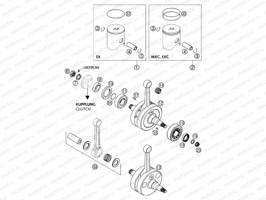 CRANKSHAFT, PISTON