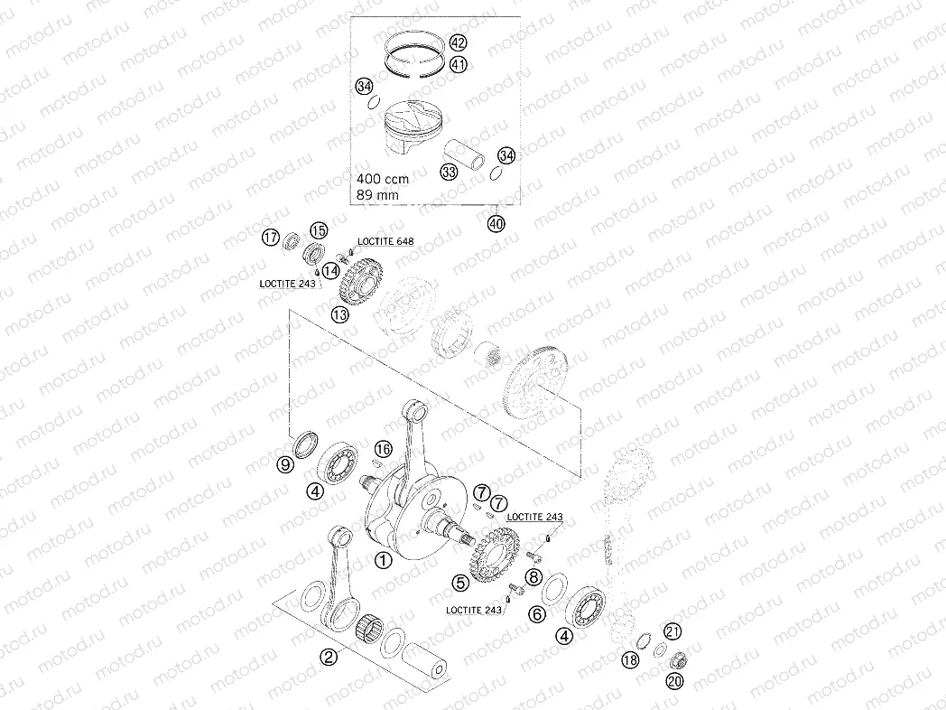 CRANKSHAFT, PISTON