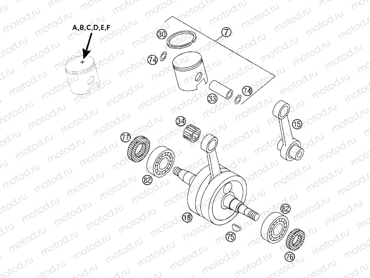 CRANKSHAFT, PISTON