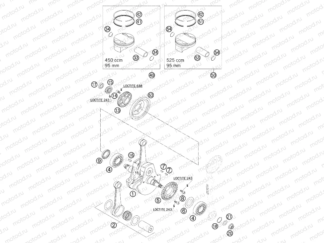 CRANKSHAFT, PISTON