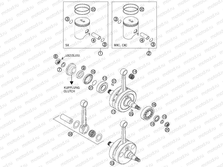 CRANKSHAFT, PISTON