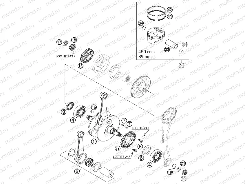 CRANKSHAFT, PISTON