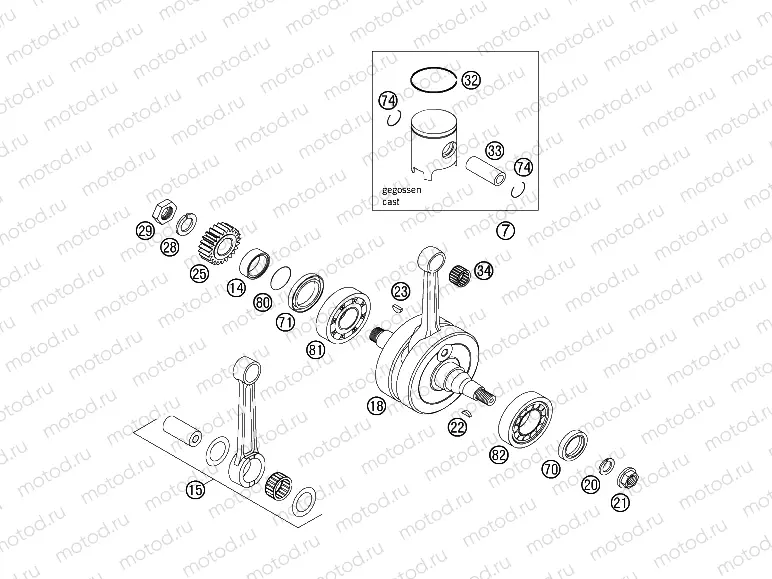 CRANKSHAFT, PISTON