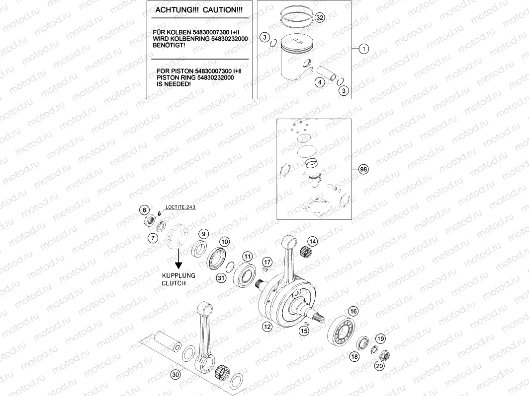 CRANKSHAFT, PISTON