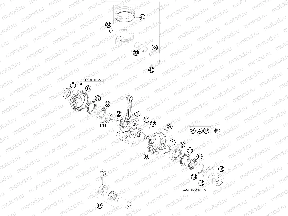 CRANKSHAFT, PISTON