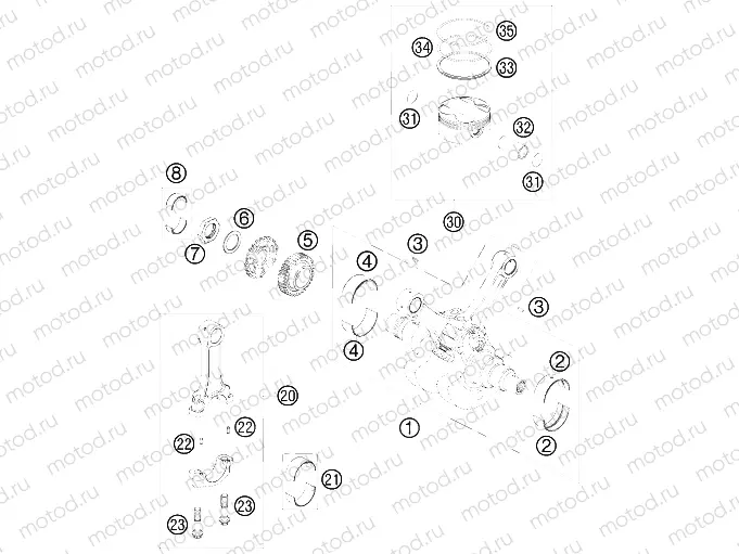CRANKSHAFT, PISTON