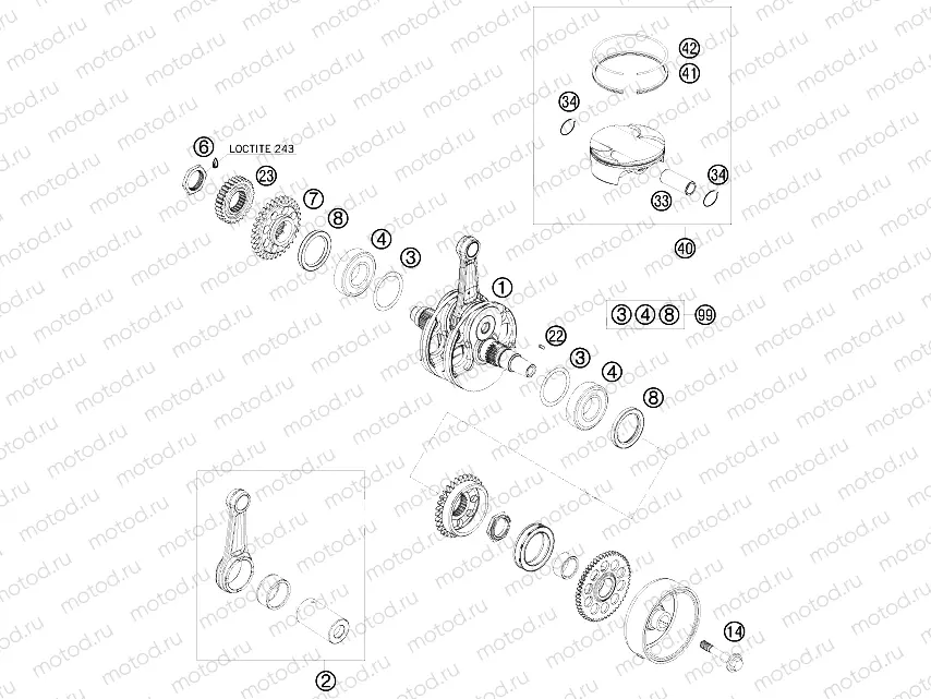 CRANKSHAFT, PISTON