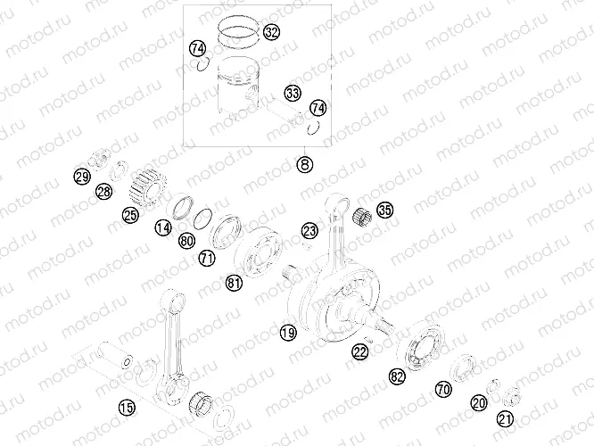 CRANKSHAFT, PISTON