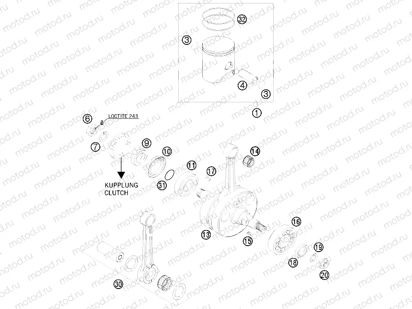 CRANKSHAFT, PISTON