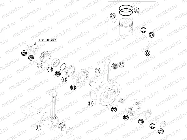 CRANKSHAFT, PISTON