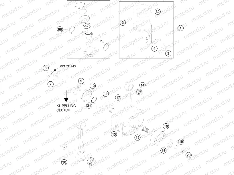 CRANKSHAFT, PISTON