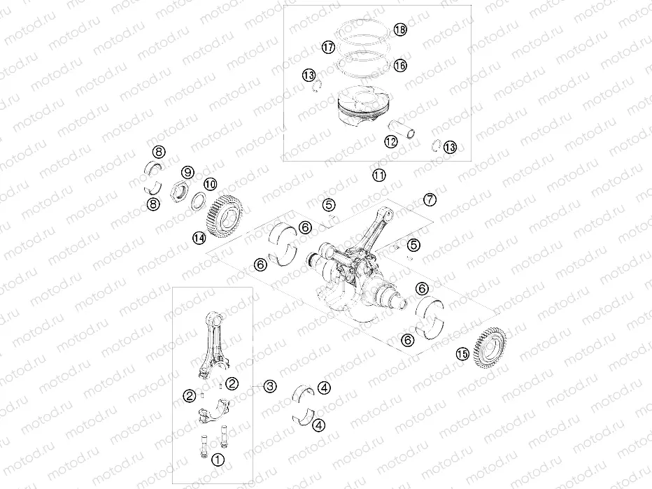 CRANKSHAFT, PISTON