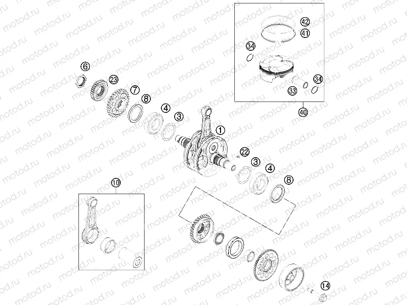 CRANKSHAFT, PISTON