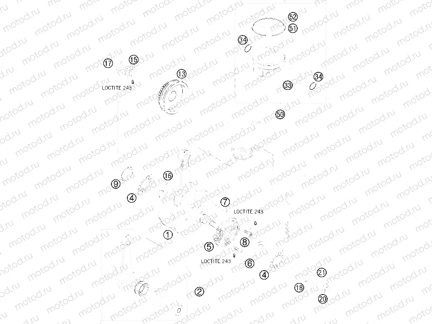 CRANKSHAFT, PISTON