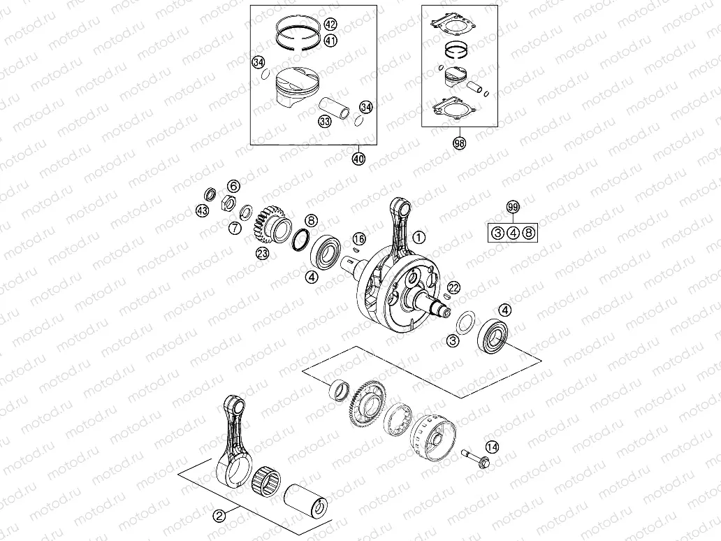 CRANKSHAFT, PISTON