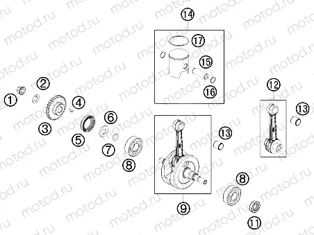 CRANKSHAFT, PISTON