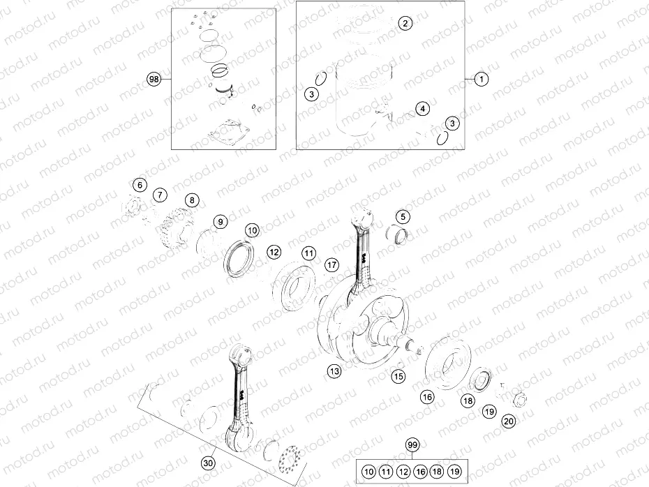 CRANKSHAFT, PISTON