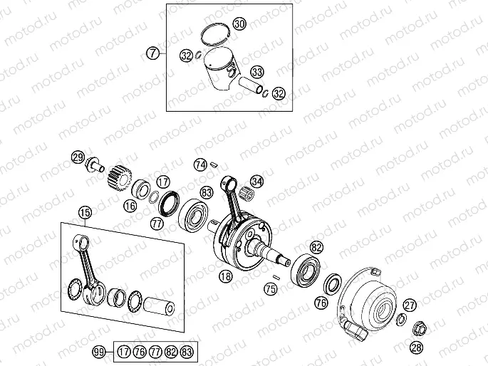 CRANKSHAFT, PISTON