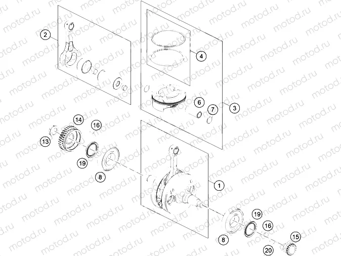 CRANKSHAFT, PISTON