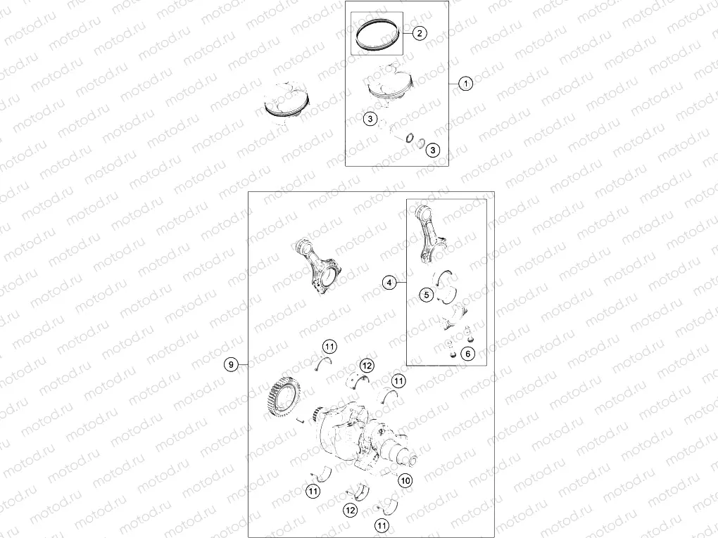CRANKSHAFT, PISTON