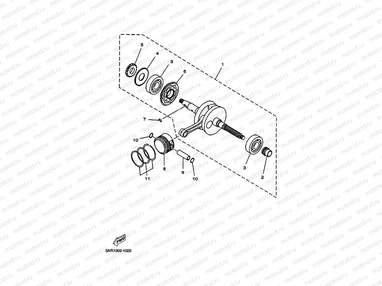 CRANKSHAFT. PISTON