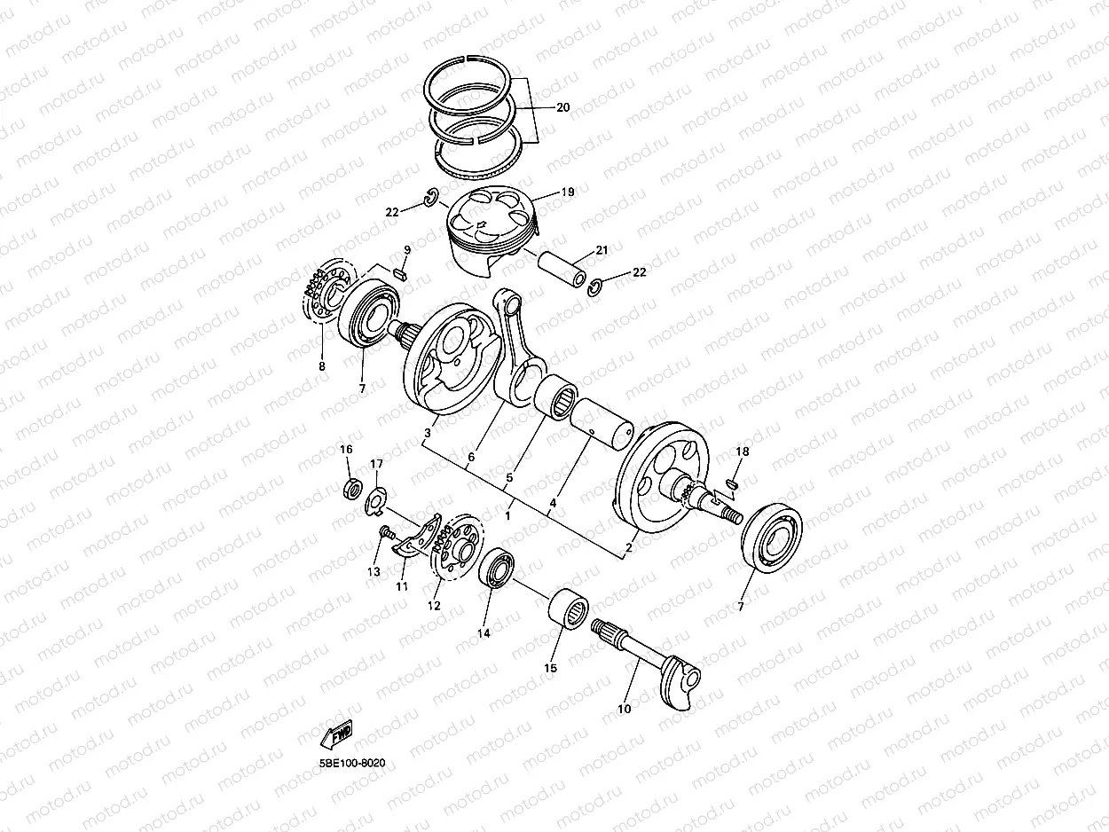 CRANKSHAFT. PISTON