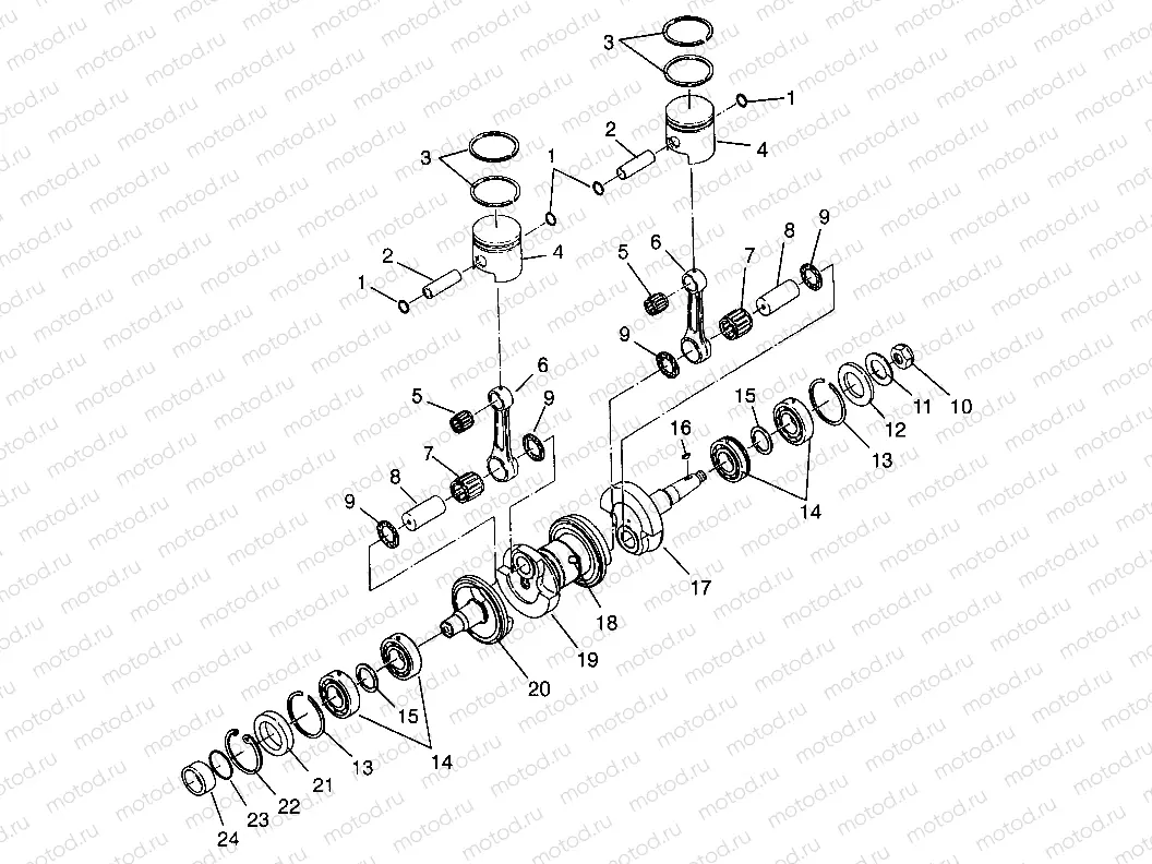 CRANKSHAFT & PISTON HURRICANE B964466 and Intl. HURRICANE I964466 (4935733573C002) | CRANKSHAFT & PISTON HURRICANE B964466 and Intl. HURRICANE I964466 (4935733573C002)