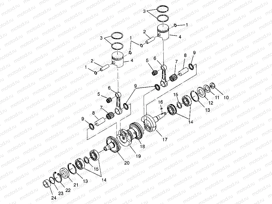 CRANKSHAFT & PISTON HURRICANE B974473 and Intl. HURRICANE I974473 (4941044104C002) | CRANKSHAFT & PISTON HURRICANE B974473 and Intl. HURRICANE I974473 (4941044104C002)