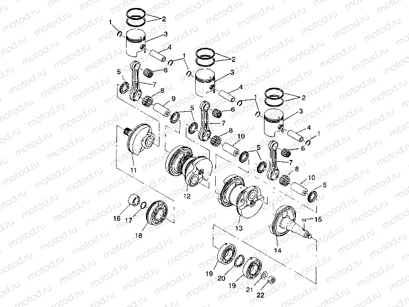 CRANKSHAFT & PISTON SL 650 / B934058 (4924732473023A) | CRANKSHAFT & PISTON SL 650 / B934058 (4924732473023A)