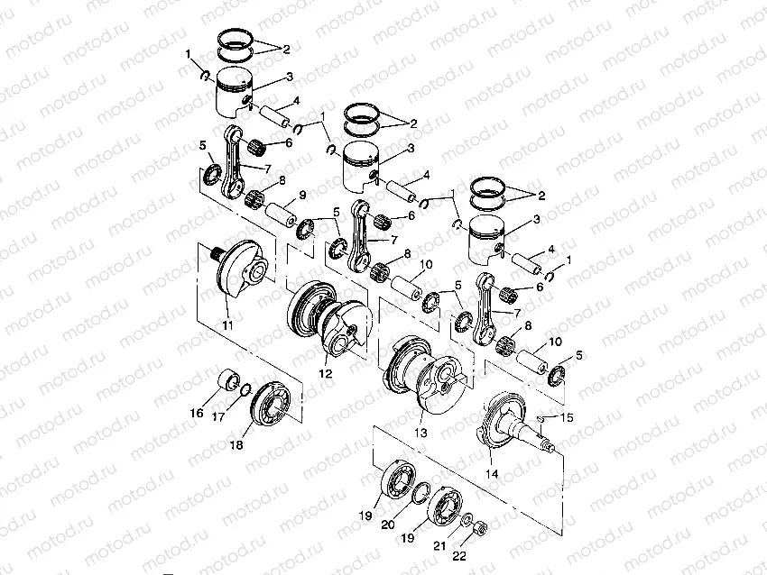 CRANKSHAFT & PISTON SL 650 B944058 (4926992699023A) | CRANKSHAFT & PISTON SL 650 B944058 (4926992699023A)