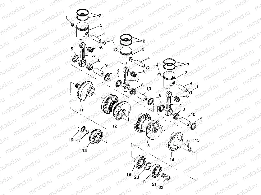 CRANKSHAFT & PISTON SL 750 / B934070 (4924752475024A) | CRANKSHAFT & PISTON SL 750 / B934070 (4924752475024A)