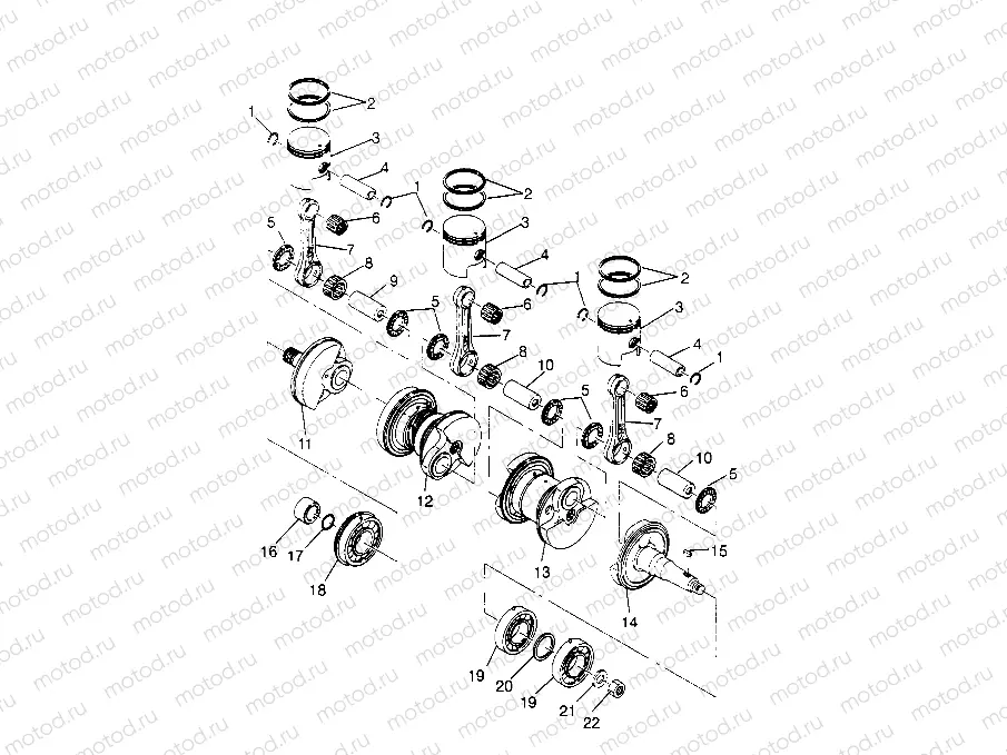 CRANKSHAFT & PISTON  SL 750 B954070 (4930523052C001) | CRANKSHAFT & PISTON  SL 750 B954070 (4930523052C001)