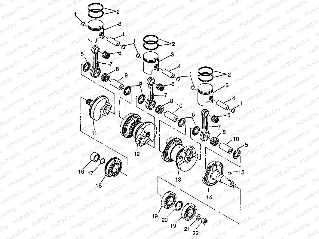 CRANKSHAFT & PISTON SL 780 B964087 and Intl. SL 780 I964087 (4935523552C002) | CRANKSHAFT & PISTON SL 780 B964087 and Intl. SL 780 I964087 (4935523552C002)