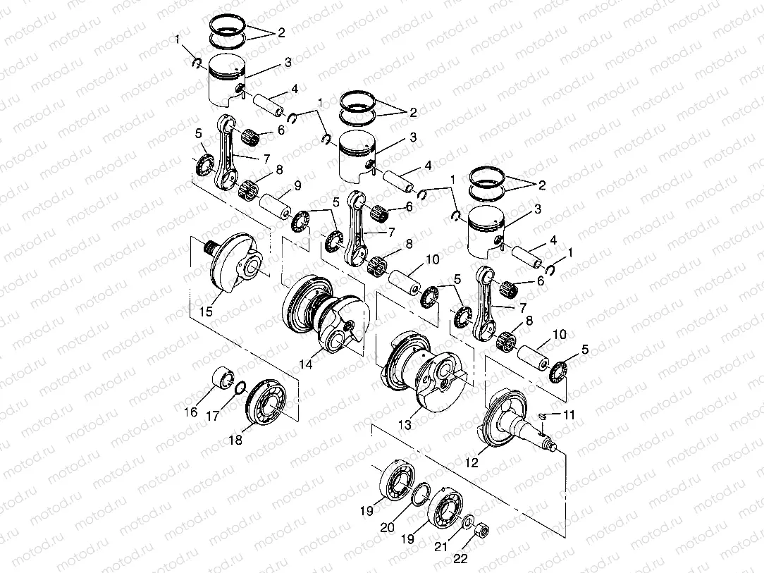 CRANKSHAFT & PISTON SL 780 B974088 and Intl. SL 780 I974088 (4940924092C002) | CRANKSHAFT & PISTON SL 780 B974088 and Intl. SL 780 I974088 (4940924092C002)