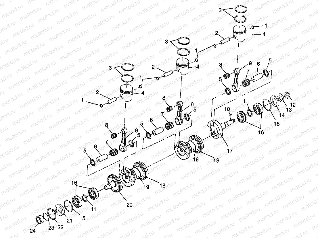 CRANKSHAFT & PISTON SL 900 B964291 and Intl. SL 900 I964291 (4935583558C003) | CRANKSHAFT & PISTON SL 900 B964291 and Intl. SL 900 I964291 (4935583558C003)