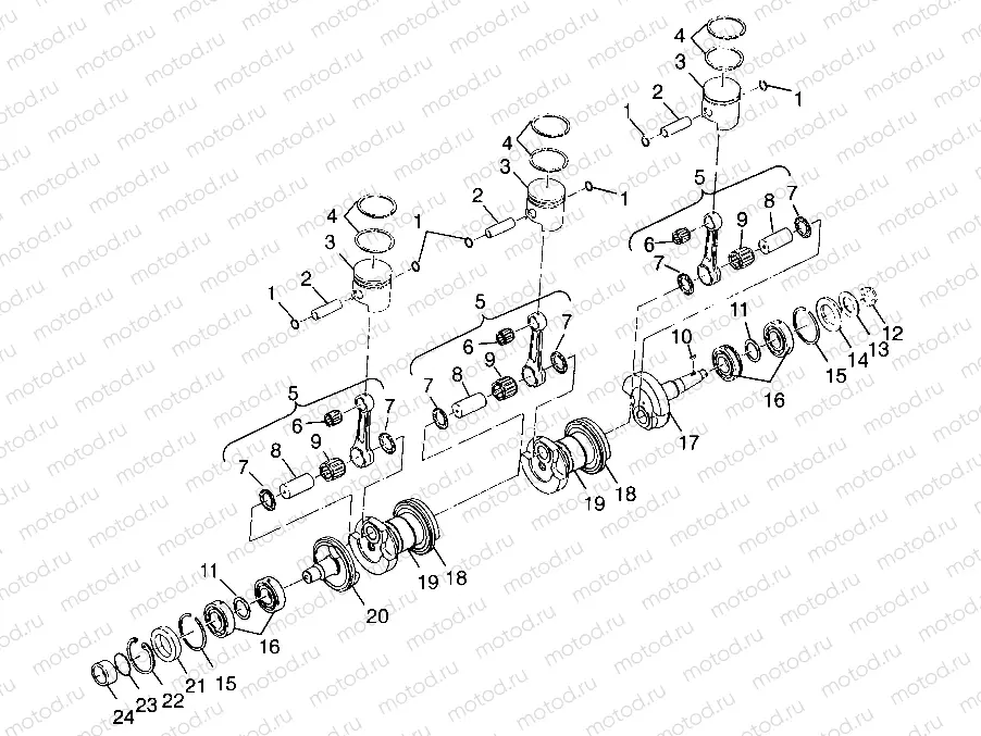CRANKSHAFT & PISTON SL 900 B974091 and SL 1050 B974090 (4940974097C004) | CRANKSHAFT & PISTON SL 900 B974091 and SL 1050 B974090 (4940974097C004)