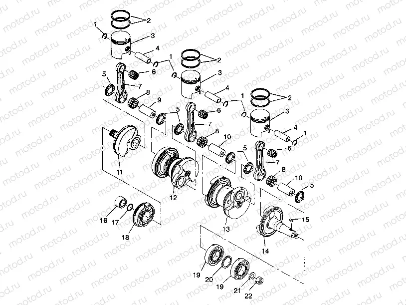 CRANKSHAFT & PISTON SLT 750 B944170 (4925942594025A) | CRANKSHAFT & PISTON SLT 750 B944170 (4925942594025A)