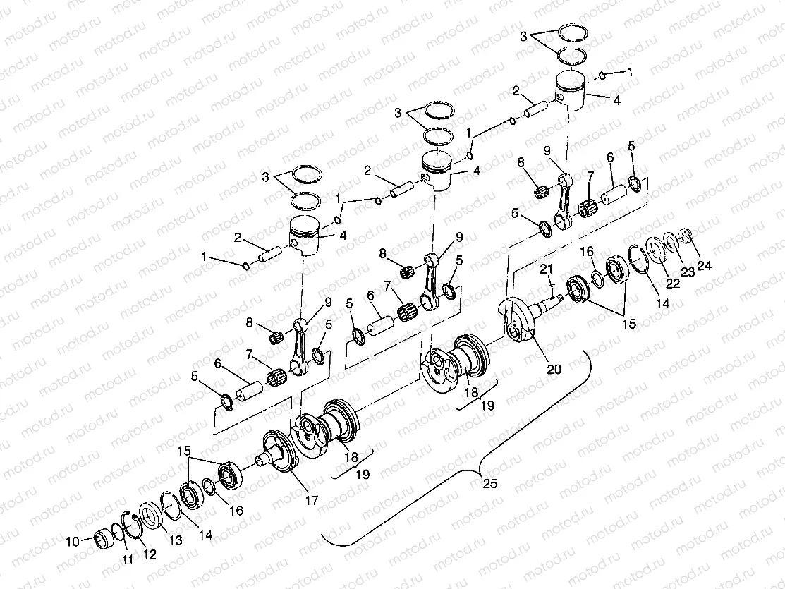 CRANKSHAFT & PISTON SLTX B964590 and Intl. SLTX I964590 (4935783578C002) | CRANKSHAFT & PISTON SLTX B964590 and Intl. SLTX I964590 (4935783578C002)