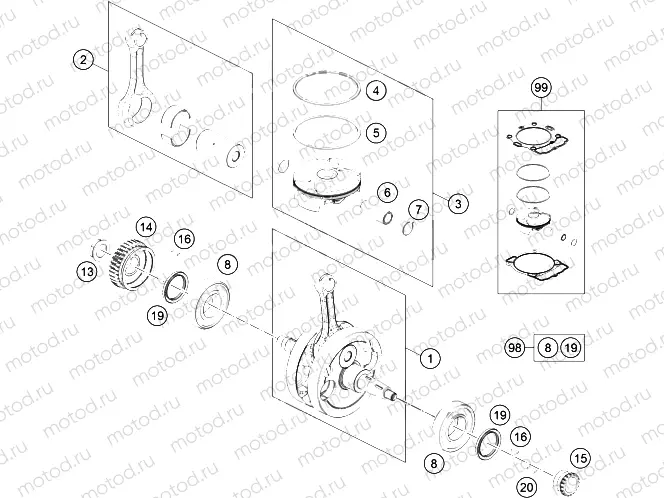 CRANKSHAFT, PISTON|Engine|30