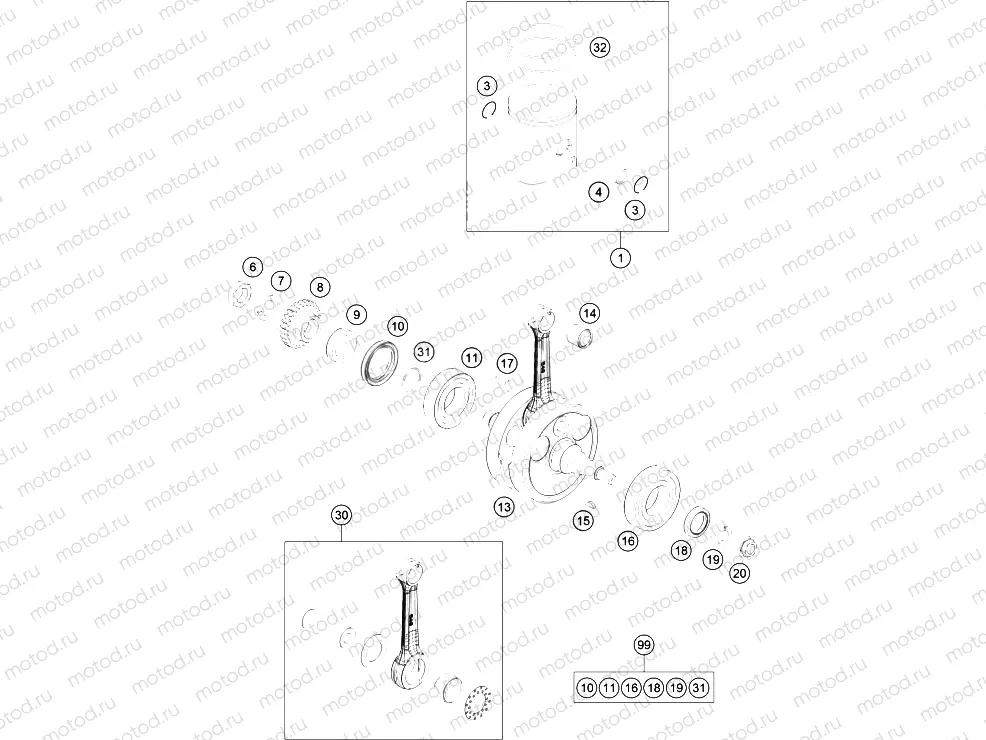 CRANKSHAFT, PISTON|Engine|30