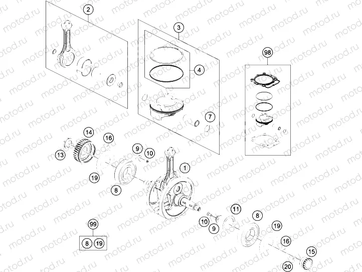 CRANKSHAFT, PISTON|Engine|30