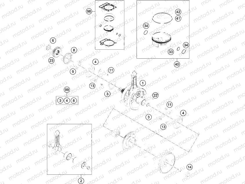 CRANKSHAFT, PISTON|Engine|30
