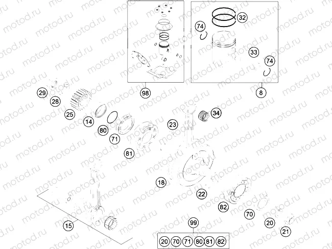CRANKSHAFT, PISTON|Engine|30