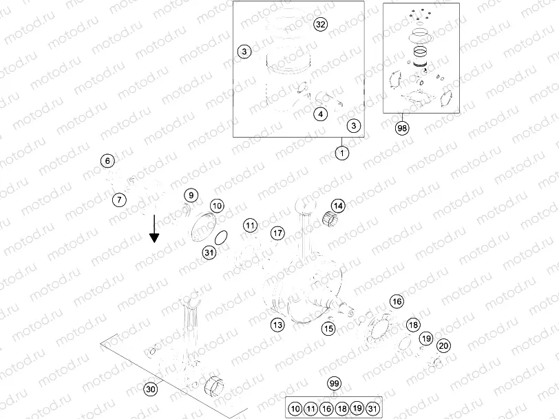 CRANKSHAFT, PISTON|Engine|30