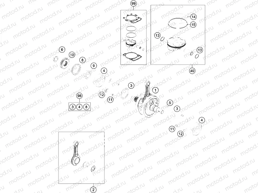 CRANKSHAFT, PISTON|Engine|30