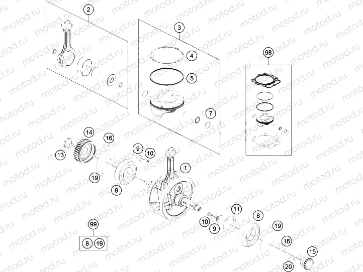 CRANKSHAFT, PISTON|Engine|30