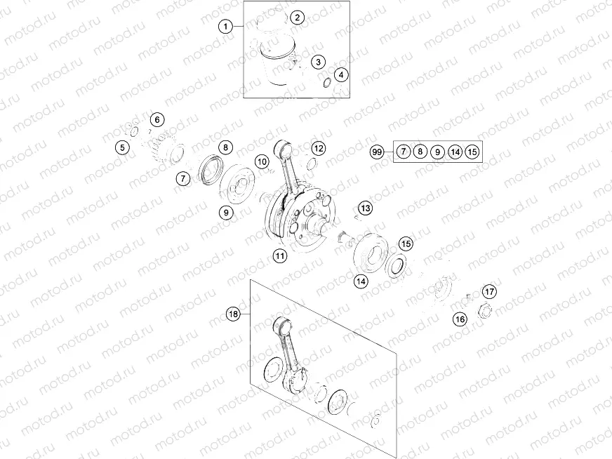CRANKSHAFT, PISTON|Engine|30