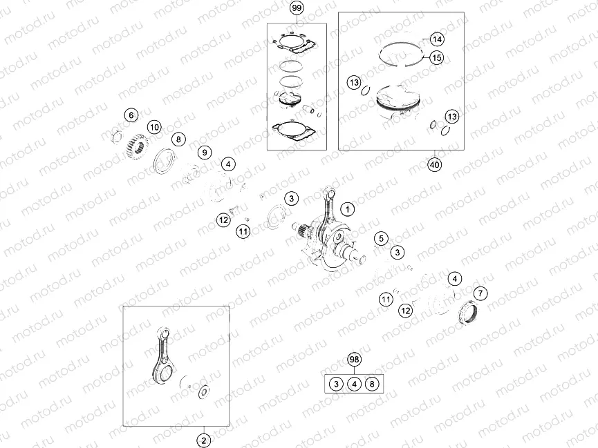 CRANKSHAFT, PISTON|Engine|30