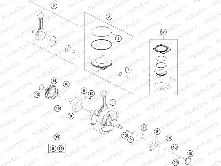 CRANKSHAFT, PISTON|Engine|30